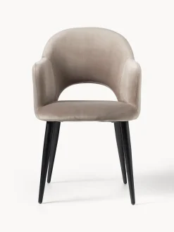 Silla con reposabrazos de terciopelo Rachel