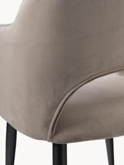 Silla con reposabrazos de terciopelo Rachel