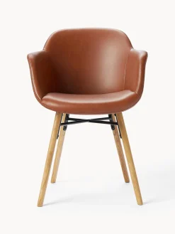 Silla con reposabrazos de cuero sintético Fiji