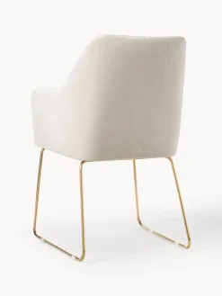 Silla con reposabrazos de terciopelo Isla