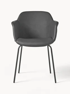 Silla con reposabrazos de cuero sintético Fiji