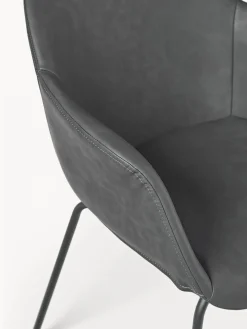 Silla con reposabrazos de cuero sintético Fiji