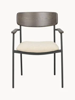 Silla con reposabrazos de madera de roble Maymont, 2 uds.