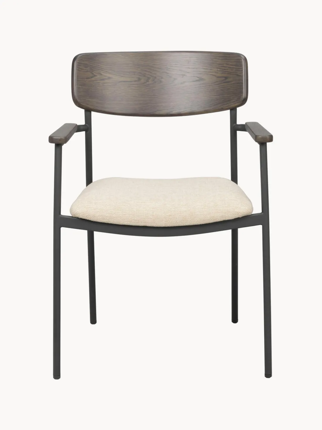 Silla con reposabrazos de madera de roble Maymont, 2 uds.