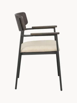 Silla con reposabrazos de madera de roble Maymont, 2 uds.