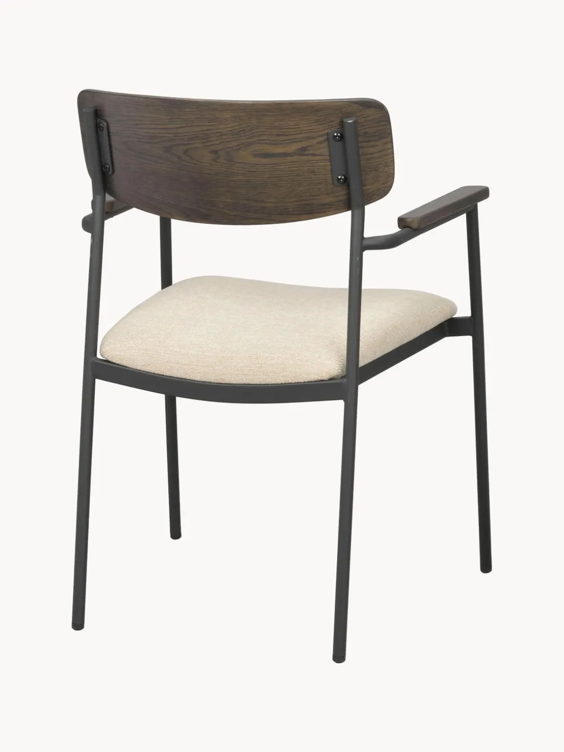 Silla con reposabrazos de madera de roble Maymont, 2 uds.