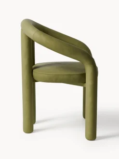 Silla con reposabrazos de terciopelo Calan