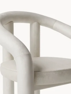 Silla con reposabrazos de terciopelo Calan