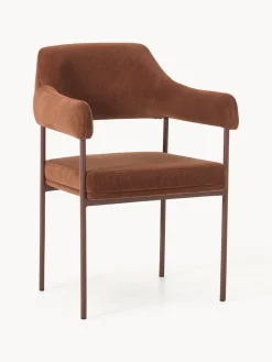 Silla con reposabrazos de pana Zoe