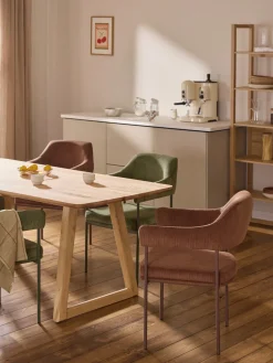 Silla con reposabrazos de pana Zoe