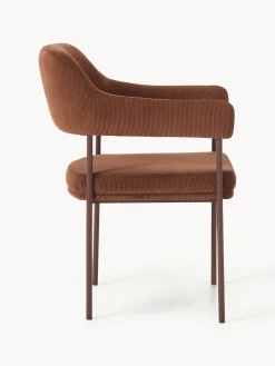 Silla con reposabrazos de pana Zoe