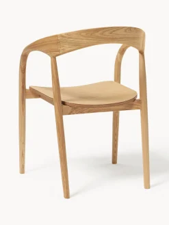 Silla con reposabrazos de madera de fresno Camille