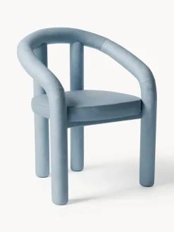 Silla con reposabrazos de terciopelo Calan