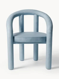 Silla con reposabrazos de terciopelo Calan