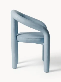 Silla con reposabrazos de terciopelo Calan