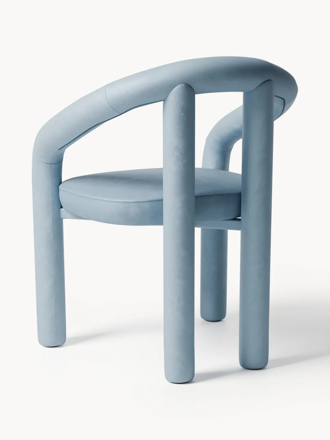 Silla con reposabrazos de terciopelo Calan