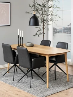 Silla con reposabrazos giratoria de cuero sintético Naya