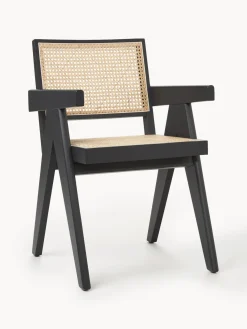 Silla con repozabrazos de tejido vienés Sissi