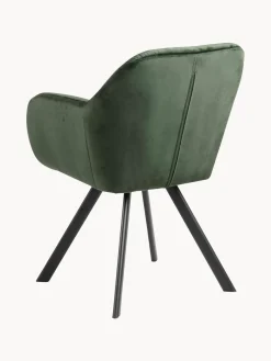 Silla con repozabrazos de terciopelo Lola