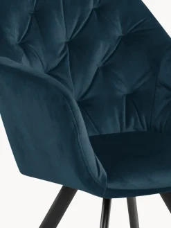 Silla con repozabrazos de terciopelo Lola