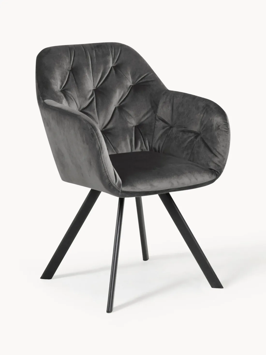 Silla con repozabrazos de terciopelo Lola