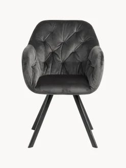 Silla con repozabrazos de terciopelo Lola