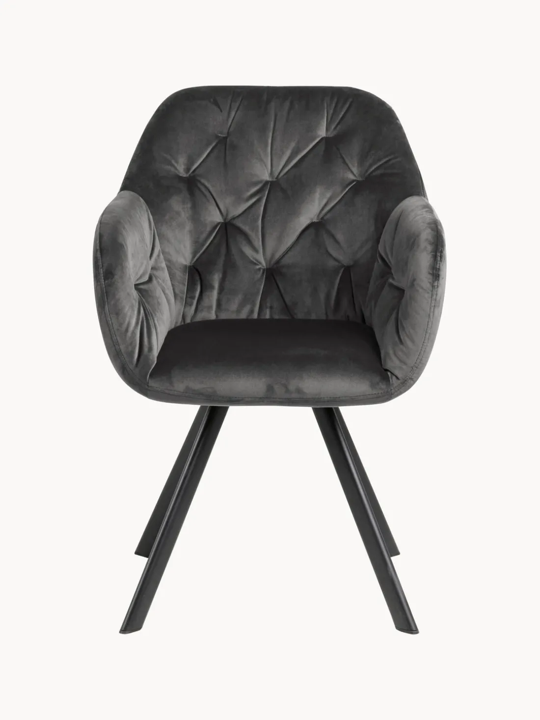 Silla con repozabrazos de terciopelo Lola