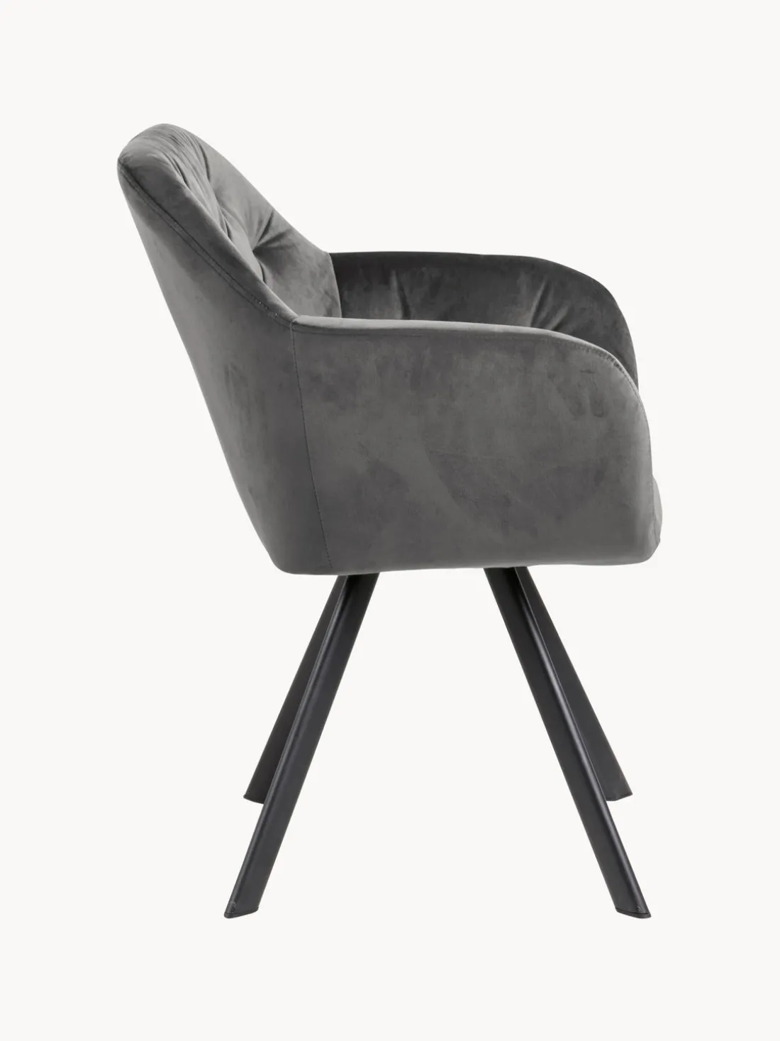 Silla con repozabrazos de terciopelo Lola