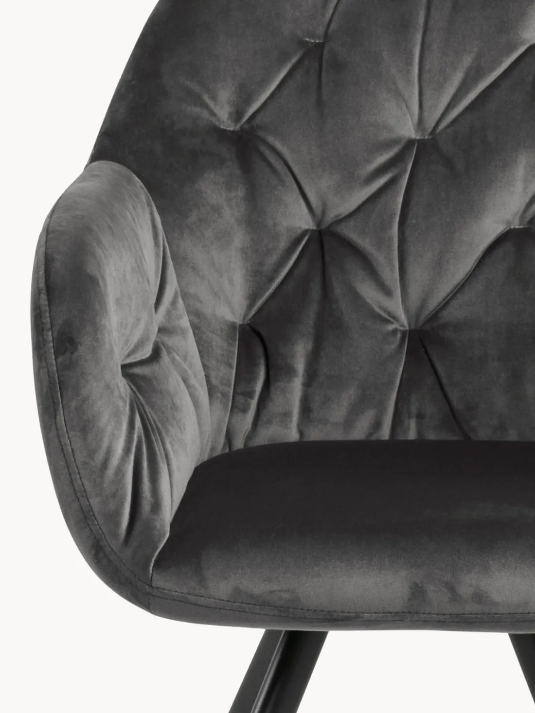 Silla con repozabrazos de terciopelo Lola