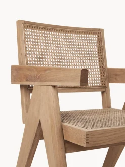 Silla con repozabrazos de tejido vienés Sissi