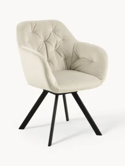 Silla con repozabrazos de terciopelo Lola