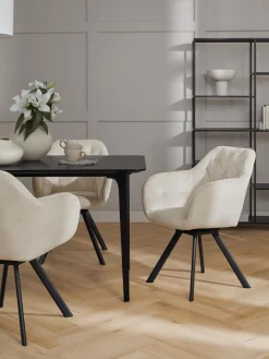 Silla con repozabrazos de terciopelo Lola