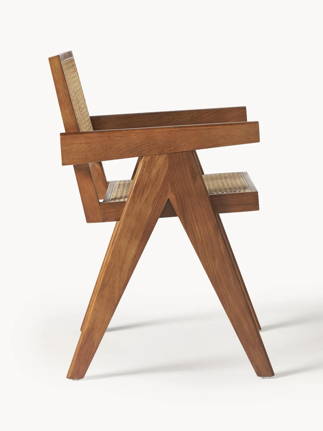 Silla con repozabrazos de tejido vienés Sissi