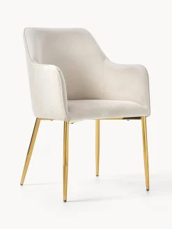 Silla con resposabrazos en terciopelo Ava