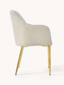 Silla con resposabrazos en terciopelo Ava