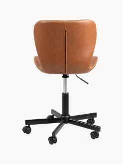 Silla de escritorio de cuero sintético Batilda, altura regulable