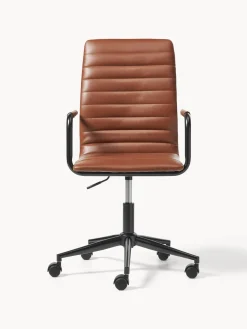 Silla de escritorio de cuero sintético Winslow, altura regulable