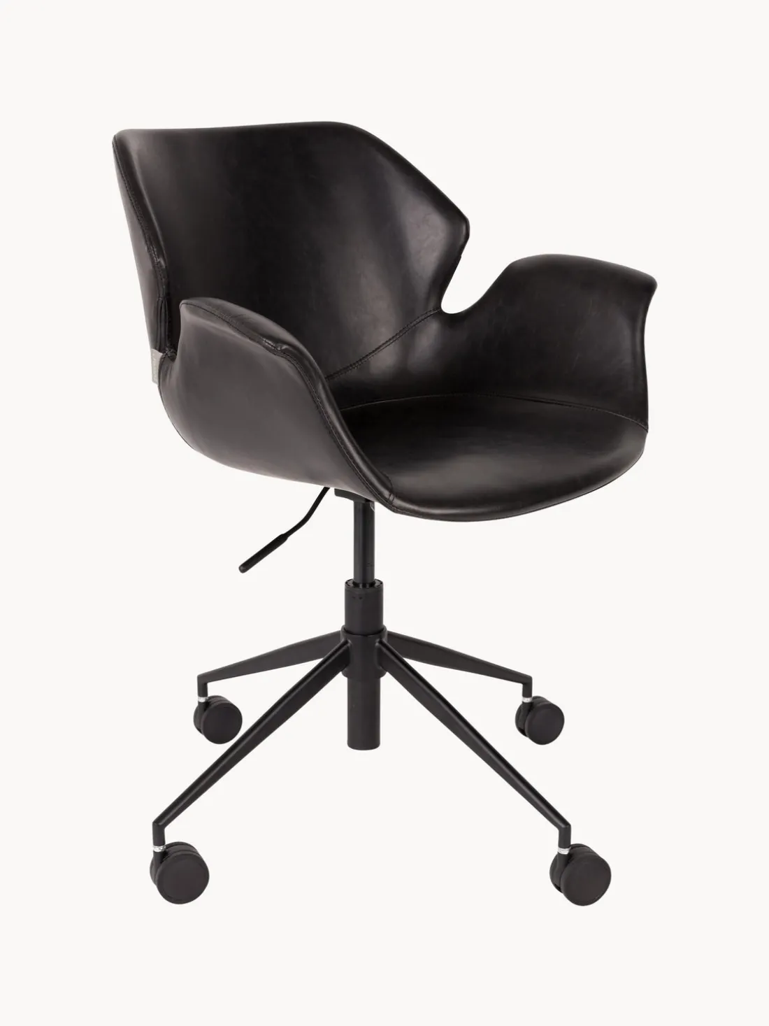 Silla de escritorio de cuero sintético Nikki, altura regulable