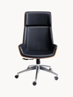 Silla de escritorio de cuero sintético Rouven, altura regulable