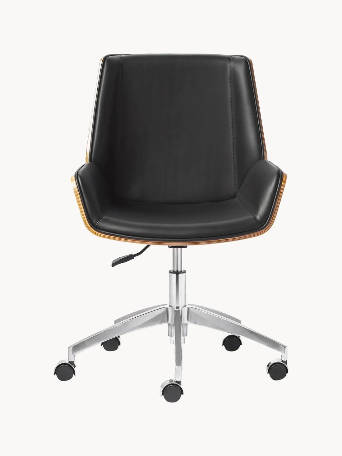 Silla de escritorio de cuero sintético Rouven, altura regulable