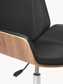 Silla de escritorio de cuero sintético Rouven, altura regulable