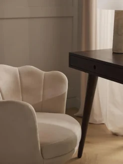 Silla de escritorio de terciopelo con reposabrazos Oyster, altura regulable