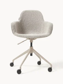 Silla de escritorio en tejido bouclé Albert, regulable en altura