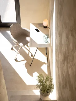 Silla de escritorio en tejido bouclé Albert, regulable en altura