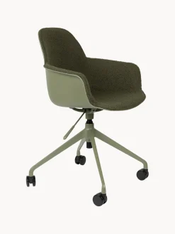 Silla de escritorio en tejido bouclé Albert, regulable en altura