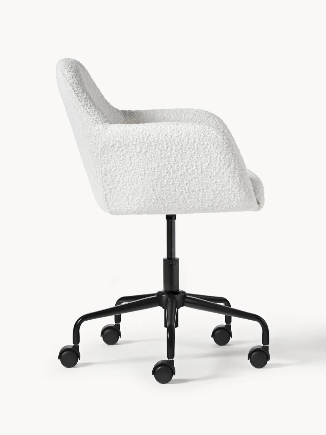 Silla de escritorio en tejido bouclé Lucie