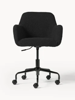 Silla de escritorio en tejido bouclé Lucie
