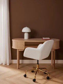 Silla de escritorio en tejido bouclé Lucie