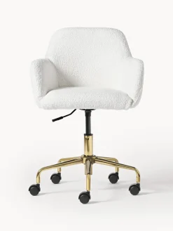 Silla de escritorio en tejido bouclé Lucie