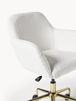 Silla de escritorio en tejido bouclé Lucie